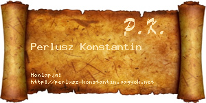 Perlusz Konstantin névjegykártya